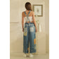 Patchwork Denim Overalls
