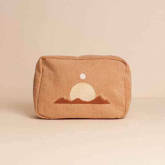 Sand Corduroy Makeup Bag