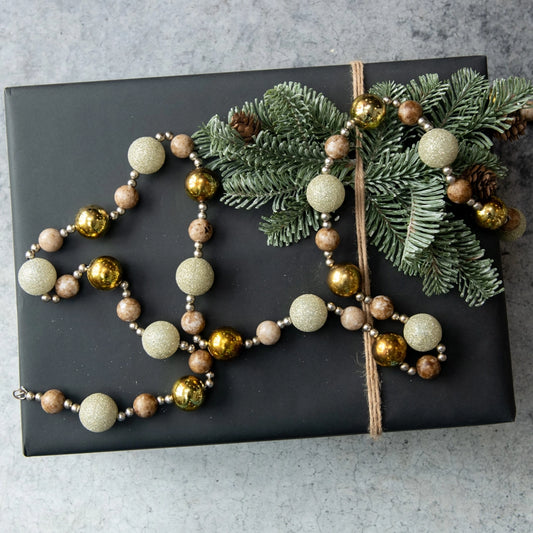 White, Gold & Silver Ball Garland