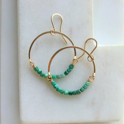 Turquoise Round Hoop Earrings