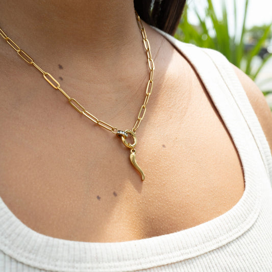 Paperclip Charm Holder Necklace