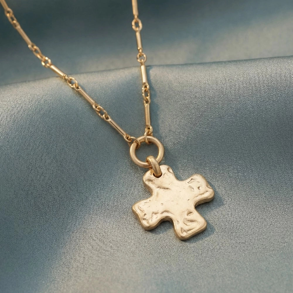 Warped Cross Necklace