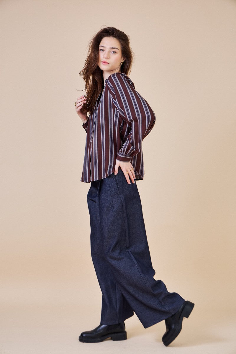 Striped Button Up Blouse