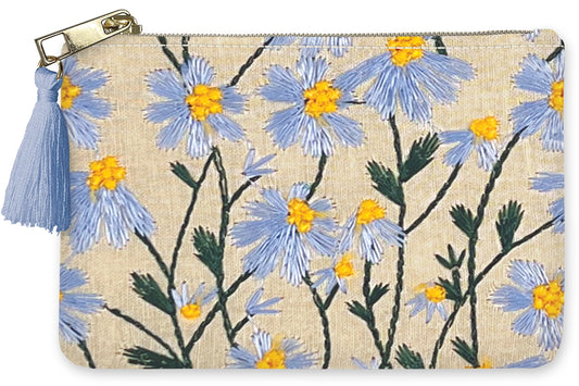 Tassel Embroidered Coin Pouch