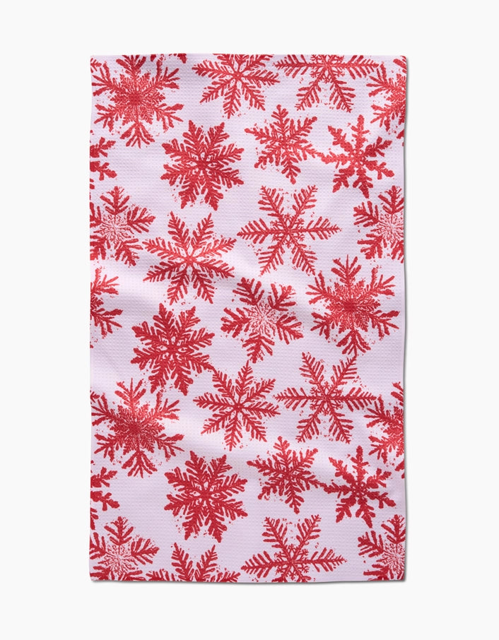 Snowy Days Red Kitchen Towel