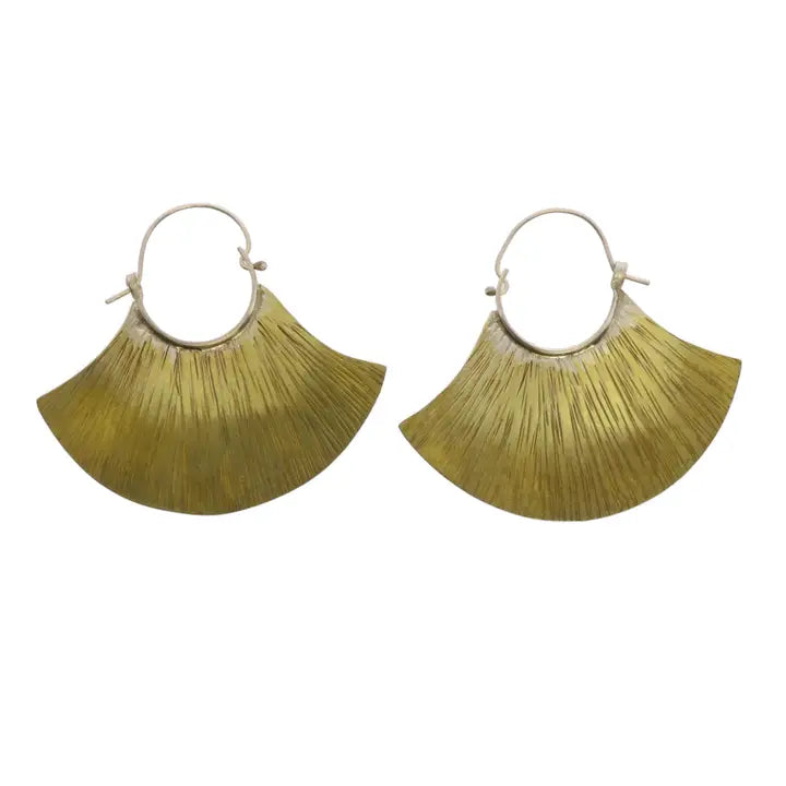 Fan Brass Earrings