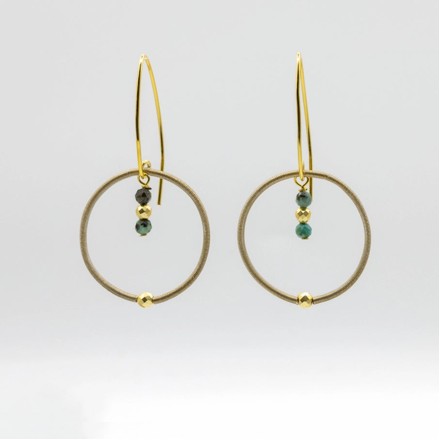 Turquoise Drop Wire Earrings