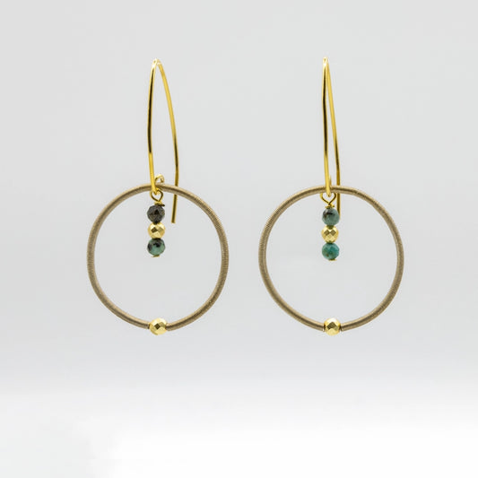 Turquoise Drop Wire Earrings