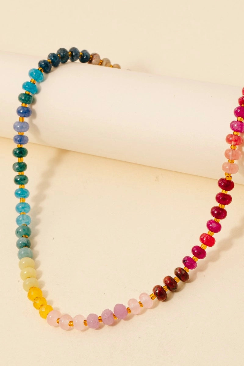 Gradient Stone Beaded Necklace