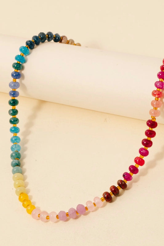Gradient Stone Beaded Necklace