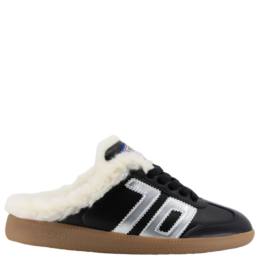 Easter Backless Sneaker - Black Silver