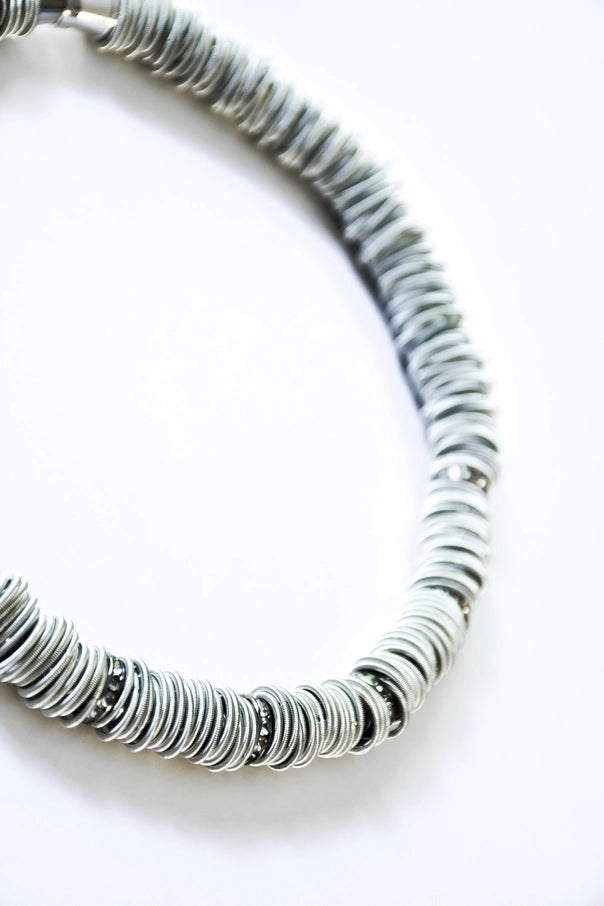 Silver Rings Crystal Necklace