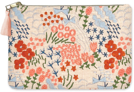 Embroidered Zip Pouch