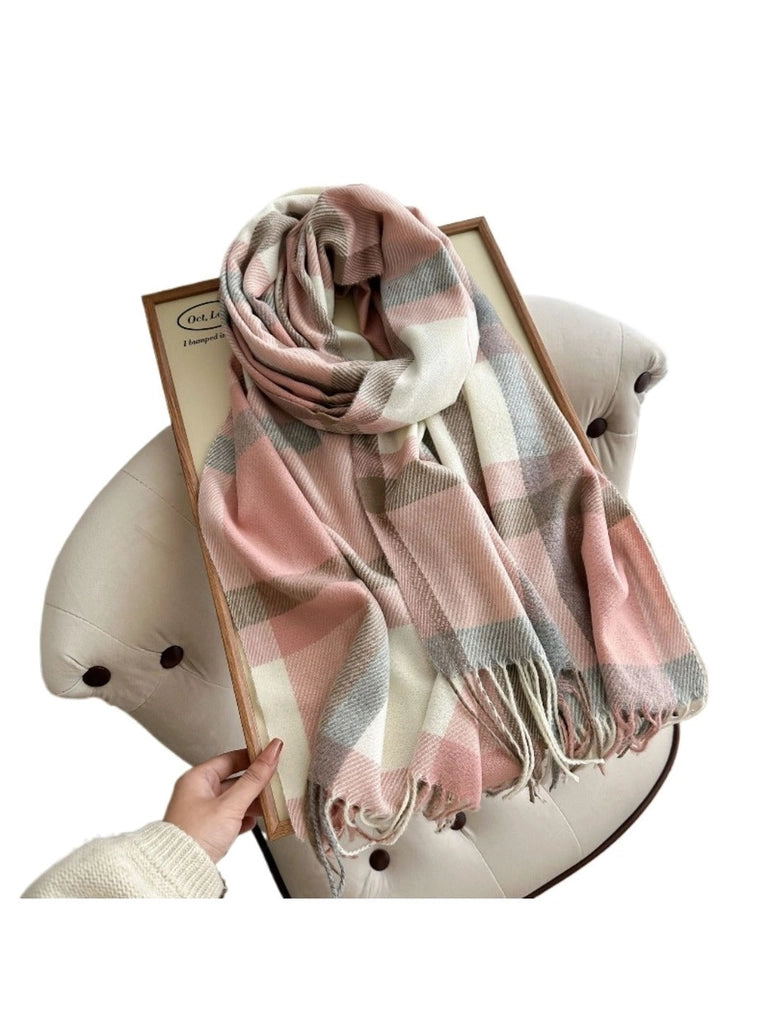 Colorblock Plaid Scarf