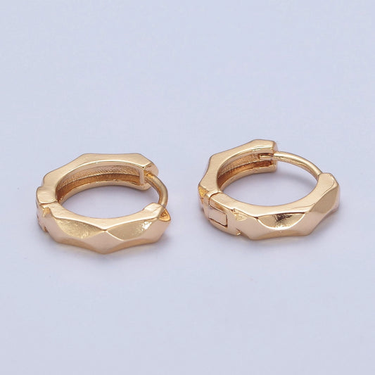 Multi Faceted Hammered Huggies