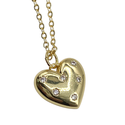 Crystal Accents Heart Necklace