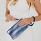 Checkered Woven Wrislet Clutch