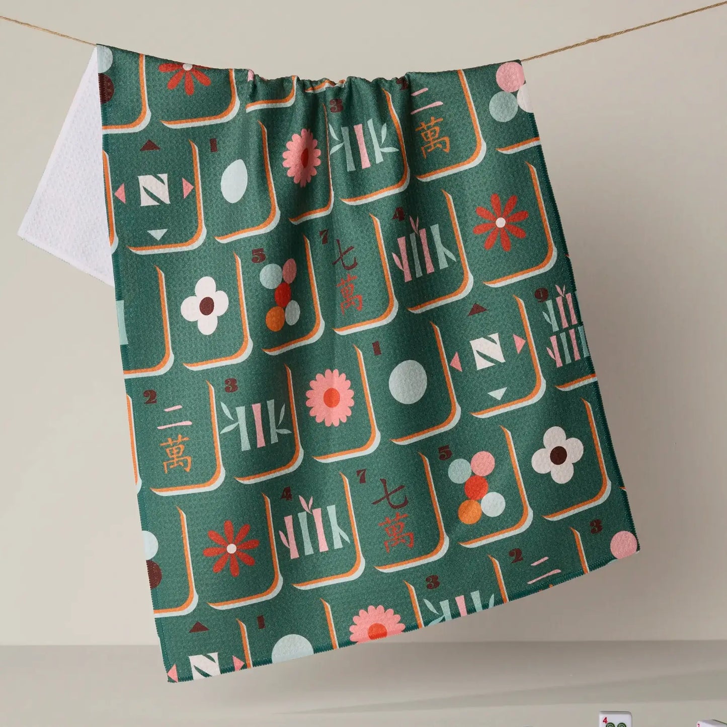 Moss Mahjong Tile Toss Towel