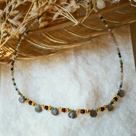 Bhairavi Grey Moonstone Necklace