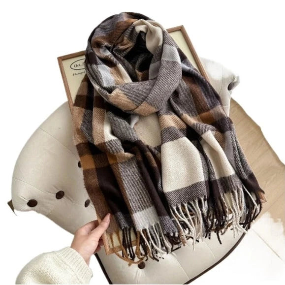 Colorblock Plaid Scarf