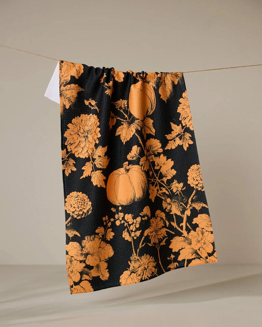 Haunted Harvest Orange Kitchen Towel