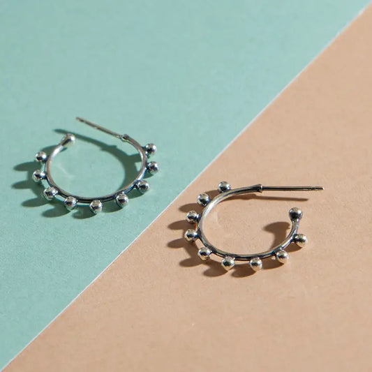 Granulated Hoop Studs