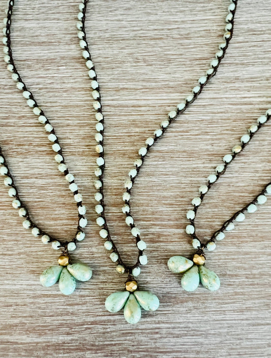 Triple Mint Drop Necklace