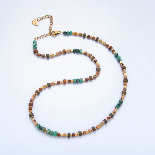 Multifaceted Turquoise Citrine Necklace
