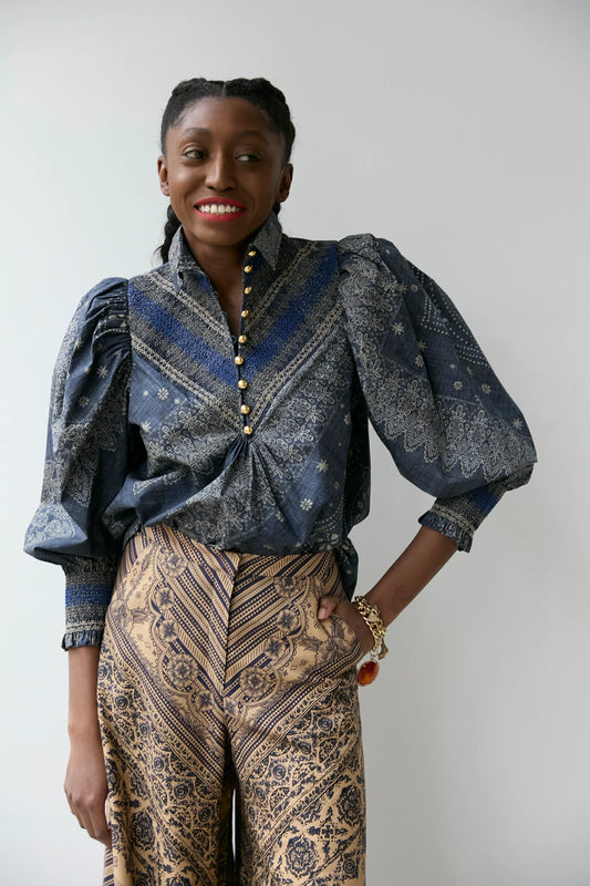 Bandana Smocked Shirt