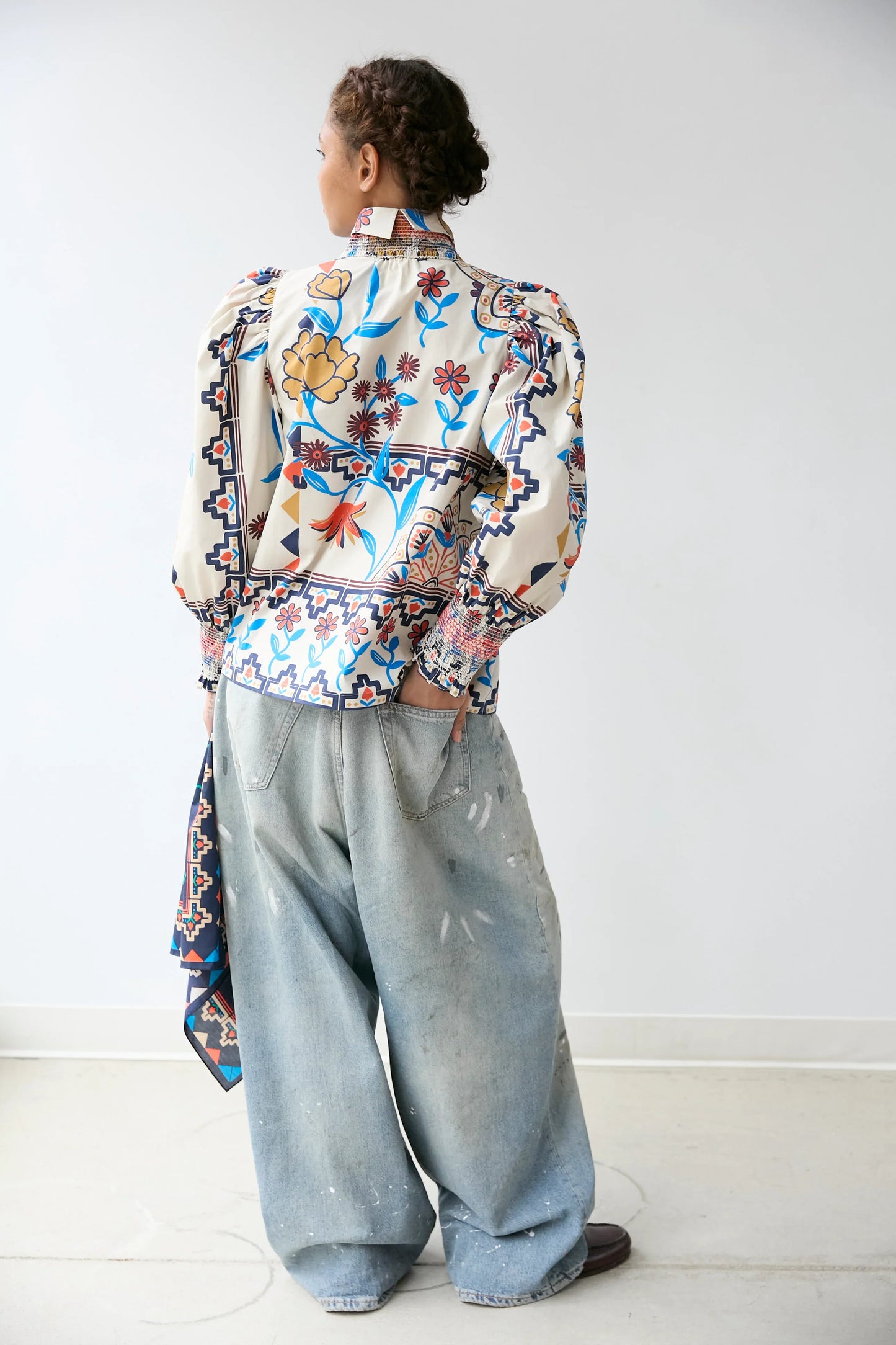 Floral Smocked Shirt