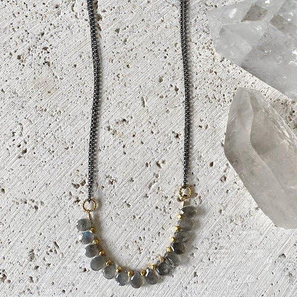 Labradorite Mixed Metal Necklace