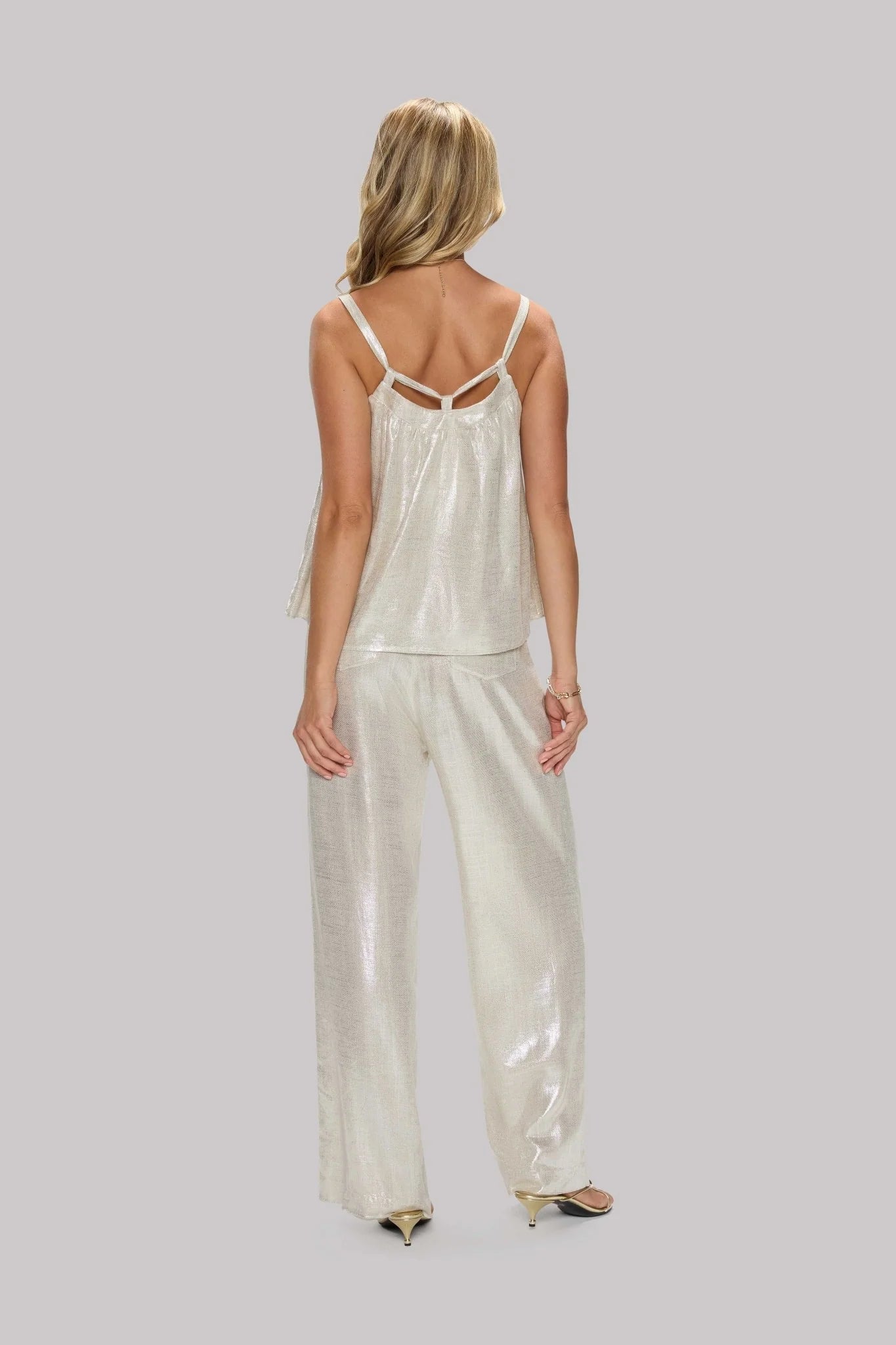 Metallic Linen Pants