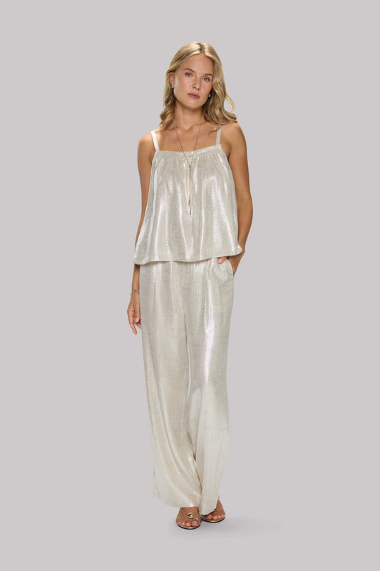 Metallic Linen Top