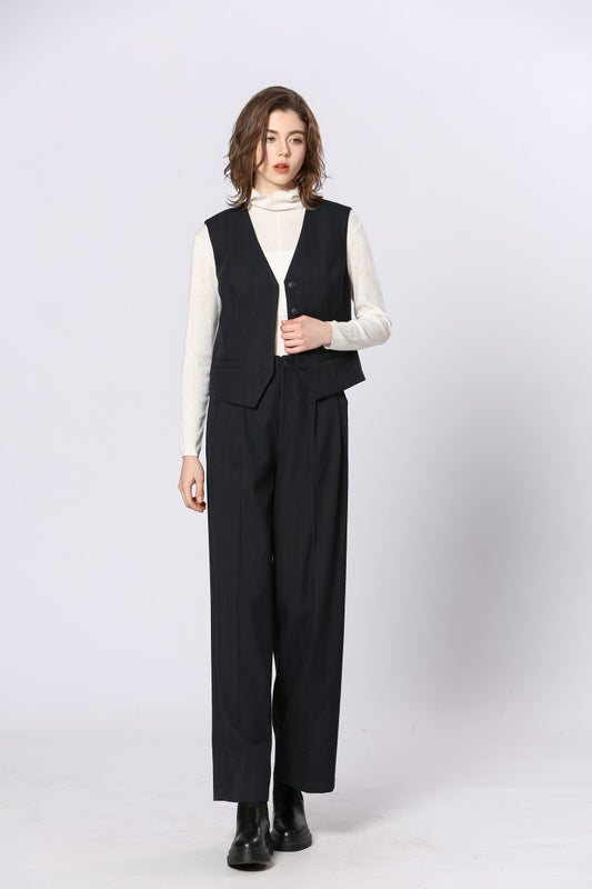 Navy Striped Pant