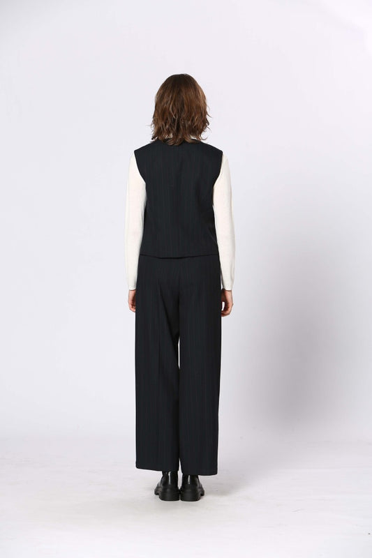 Navy Striped Pant