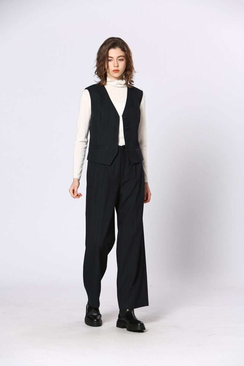Navy Striped Pant
