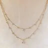 18k Gold Filled Layered Necklace Details in Cubic Zirconia Stones
