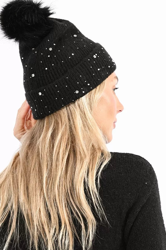 Ribbed Polka Dot Beanie