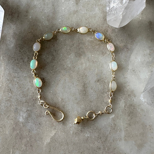 Ethiopian Opal Golden Bracelet
