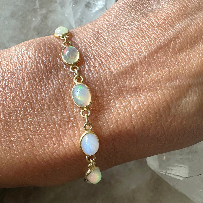Ethiopian Opal Golden Bracelet