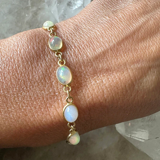 Ethiopian Opal Golden Bracelet