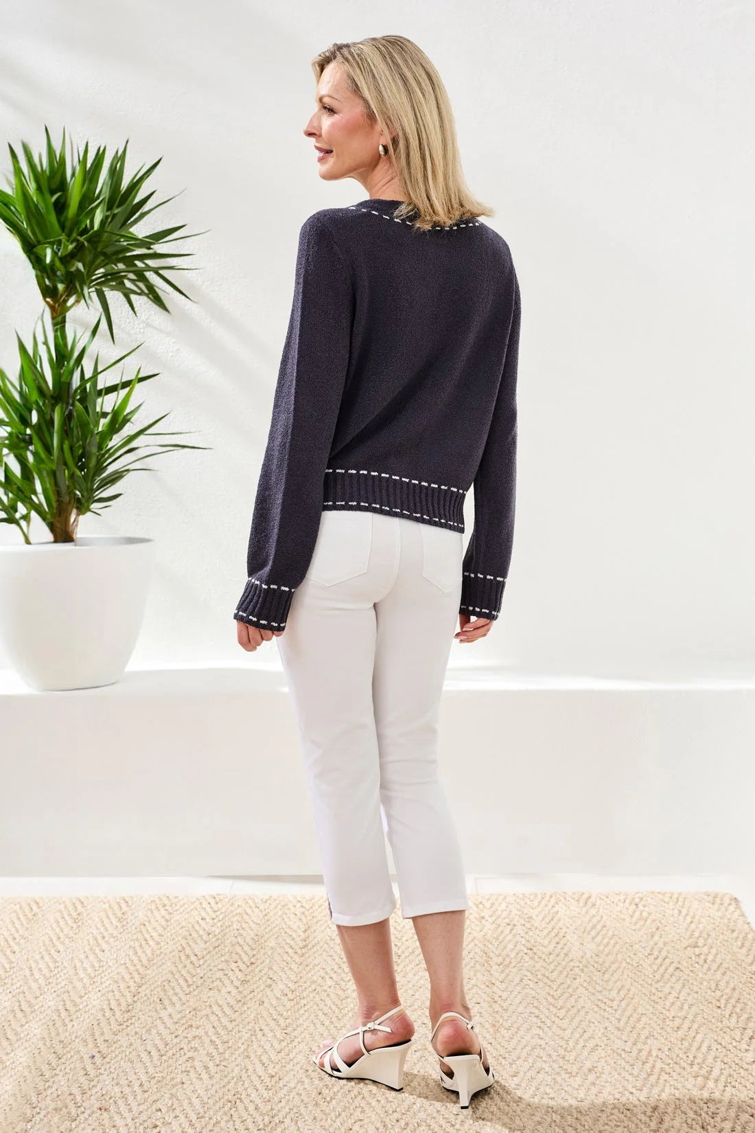 Contrast Stitch Cardigan