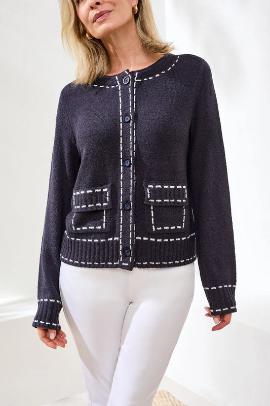 Contrast Stitch Cardigan