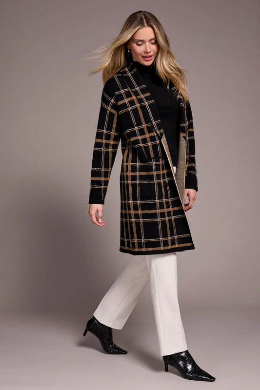Double Knit Plaid Coatigan