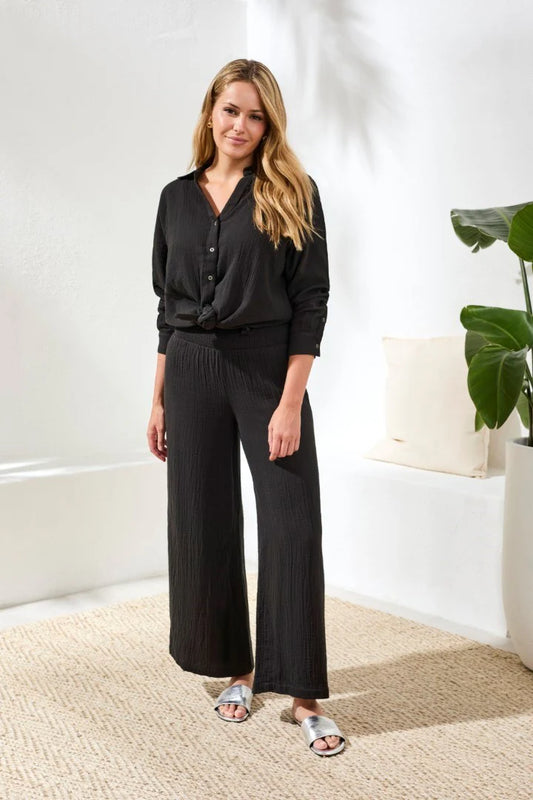 Gauze Wide Leg Pant