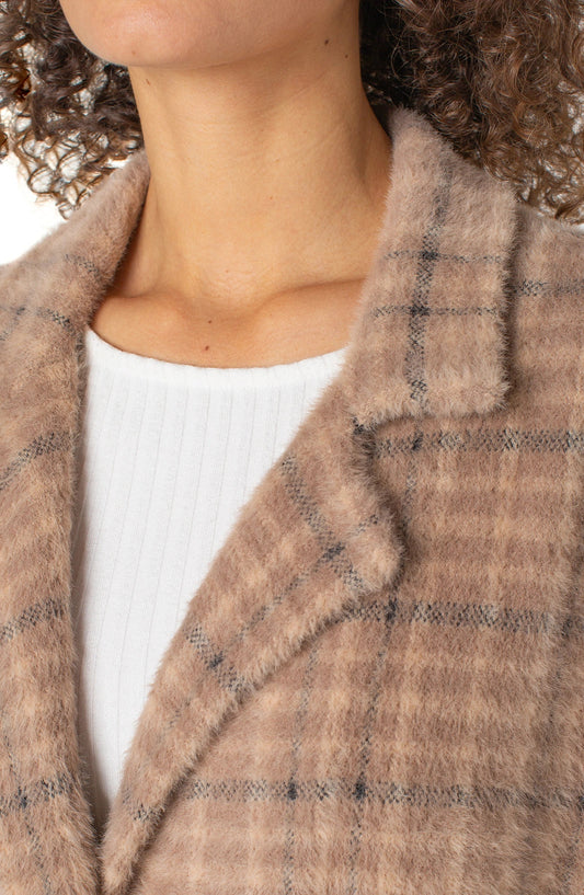 Plaid Open Front Coatigan