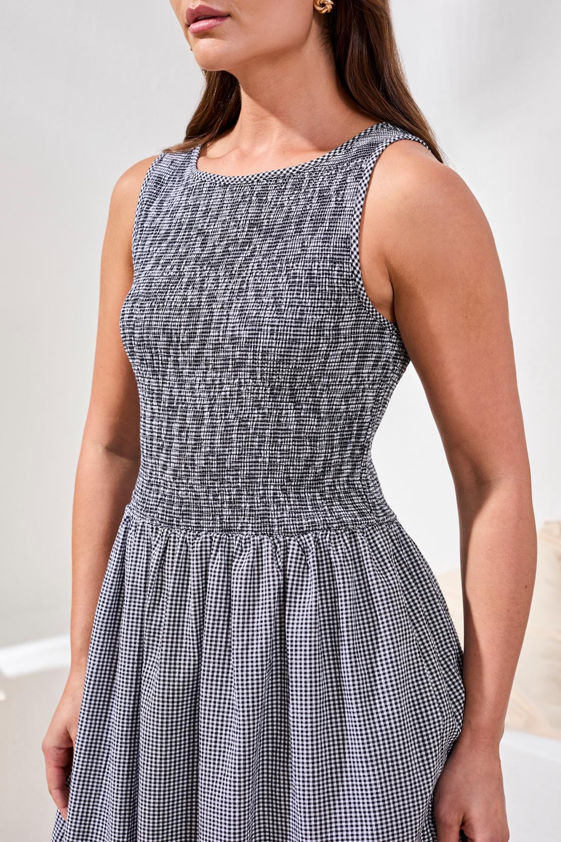 Smocked Gingham Dress