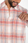 Coral Plaid Button Up Shirt
