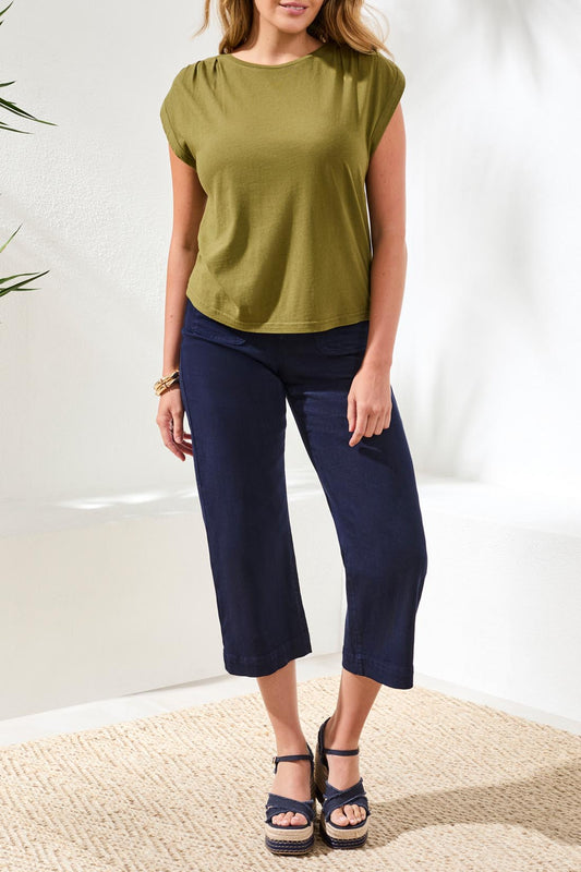 Boat Neck Cap Sleeve Top