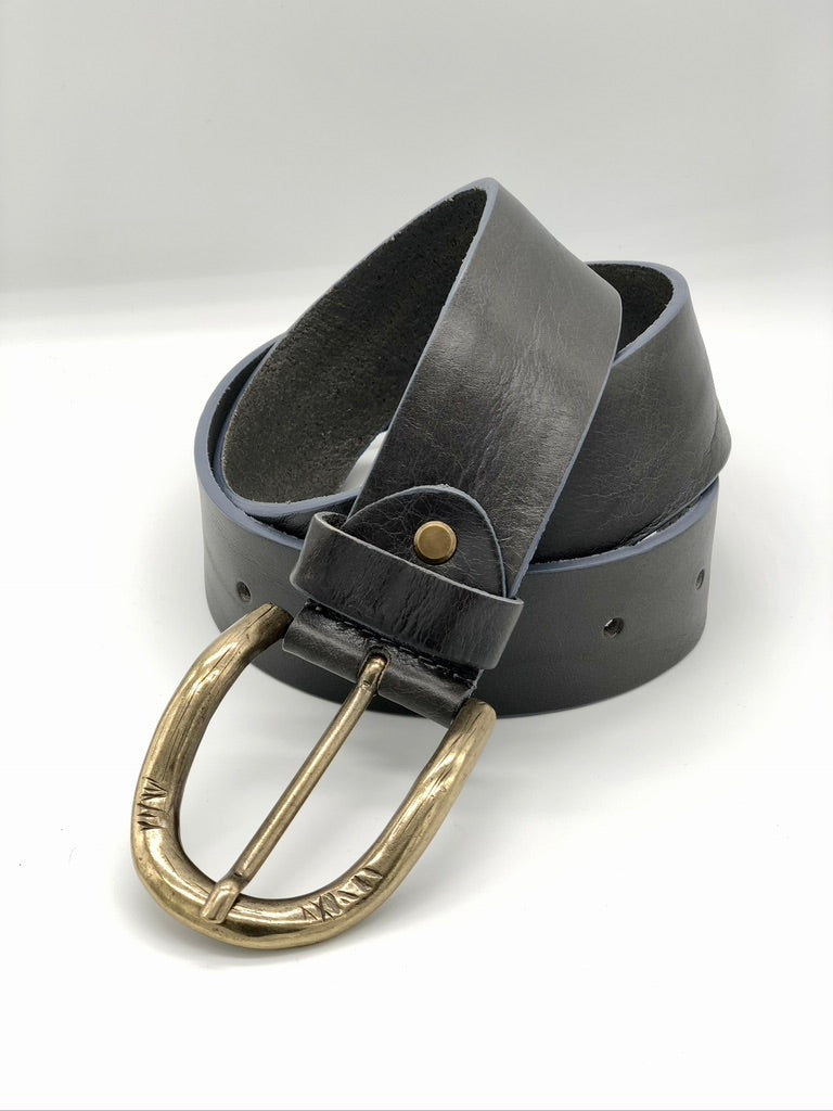 Italian Leather Belt Grey